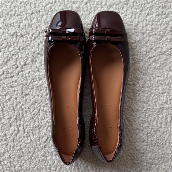 Billi BI A9316 Ballerina Sko, Bordeaux Patent